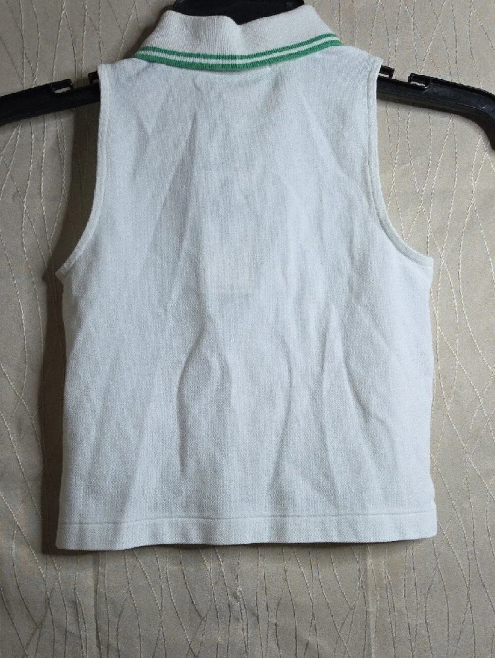 Ralph Lauren White Sleeveless Polo‎ Tank with Green Trim